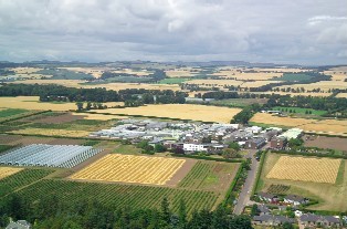 Aerial photograph of The Dundee site of the James Hutton Institute